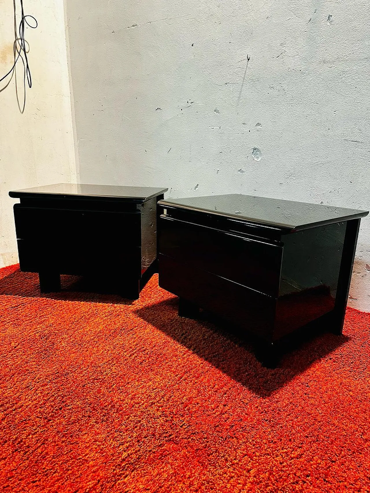 Pair of Bedside Tables in Wood, 1980s 7
