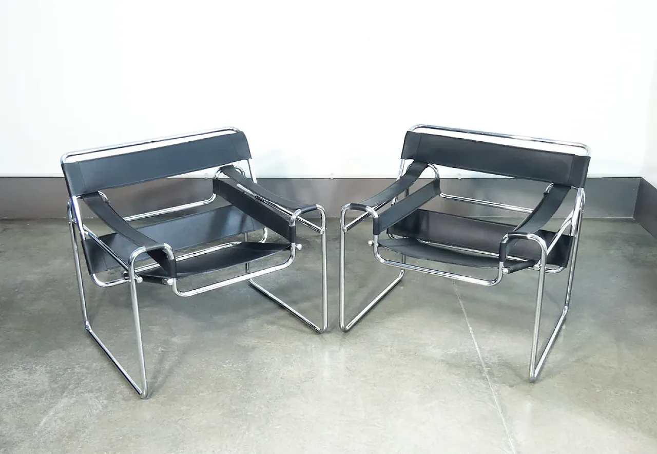 Pair of Wassily chairs by Marcel Breuer, 1970s 2