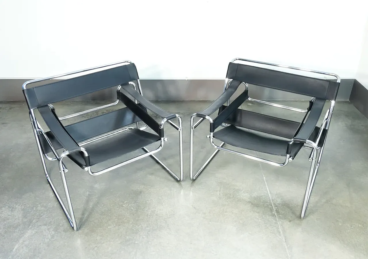 Pair of Wassily chairs by Marcel Breuer, 1970s 3