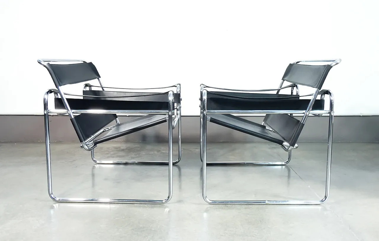 Pair of Wassily chairs by Marcel Breuer, 1970s 7