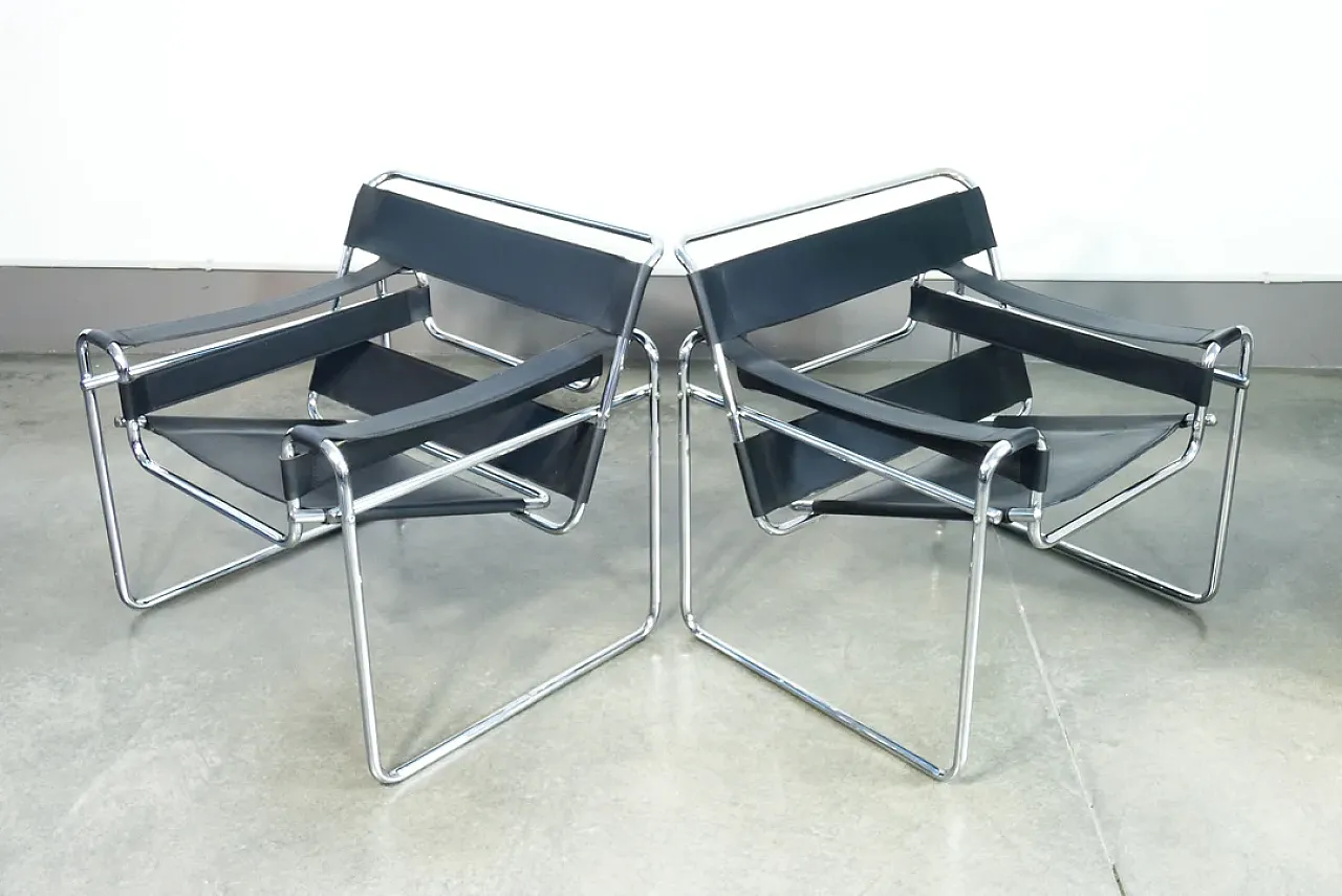 Pair of Wassily chairs by Marcel Breuer, 1970s 12