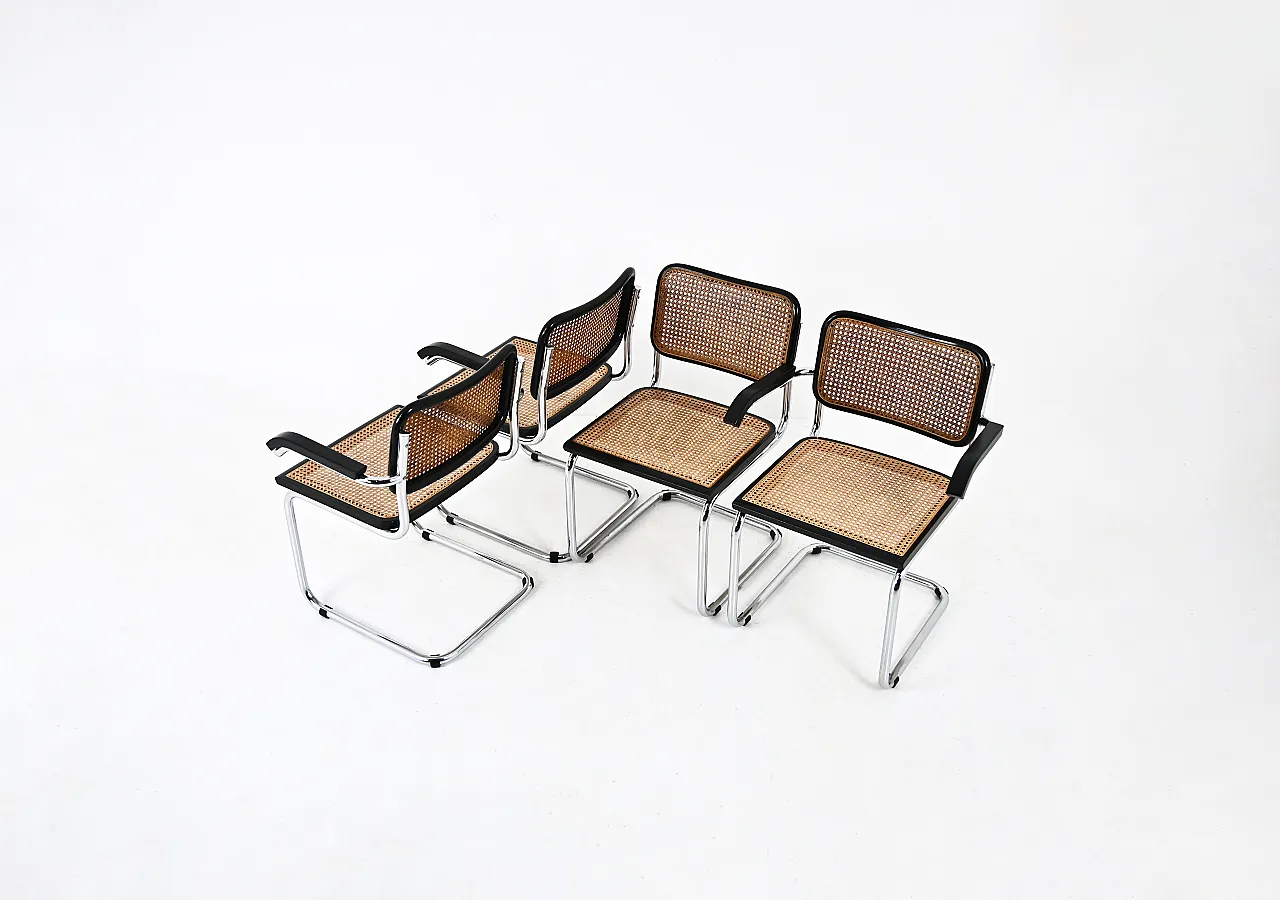 4 Dining Chairs Style B32 by Marcel Breuer, 80s 2