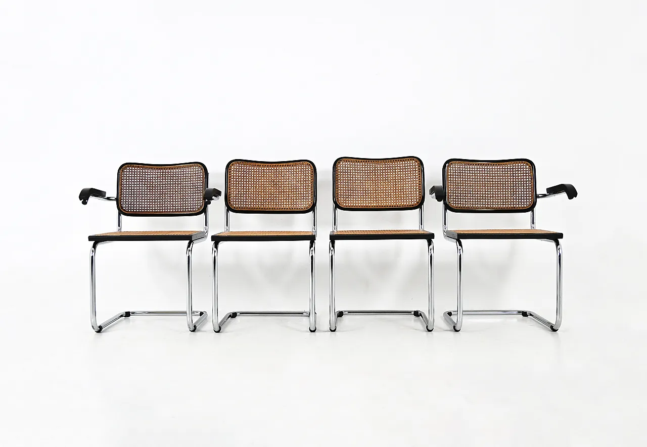4 Dining Chairs Style B32 by Marcel Breuer, 80s 3
