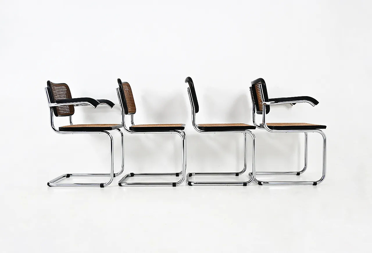 4 Dining Chairs Style B32 by Marcel Breuer, 80s 4
