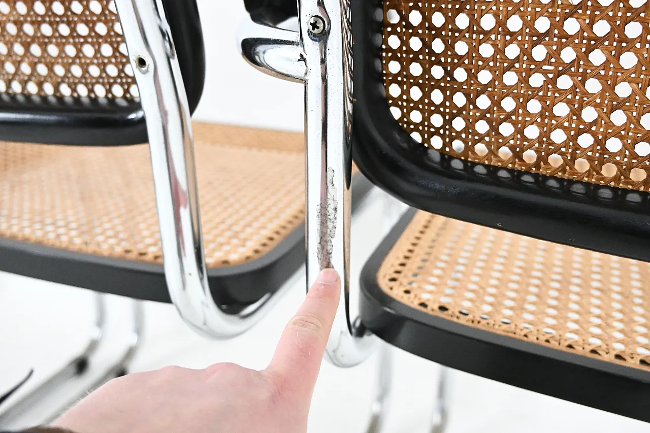 4 Dining Chairs Style B32 by Marcel Breuer, 80s 10