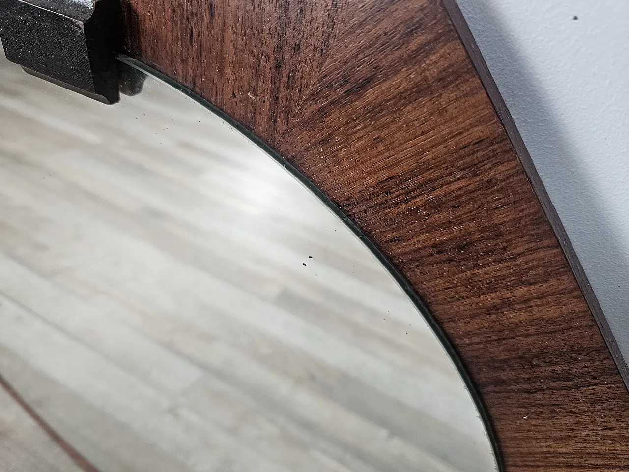 Octagonal mirror teak, 70s 9