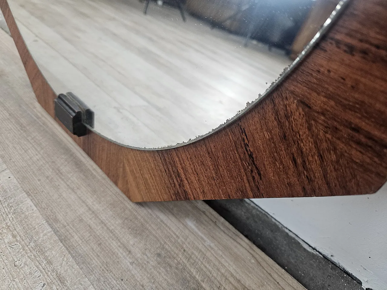Octagonal mirror teak, 70s 10