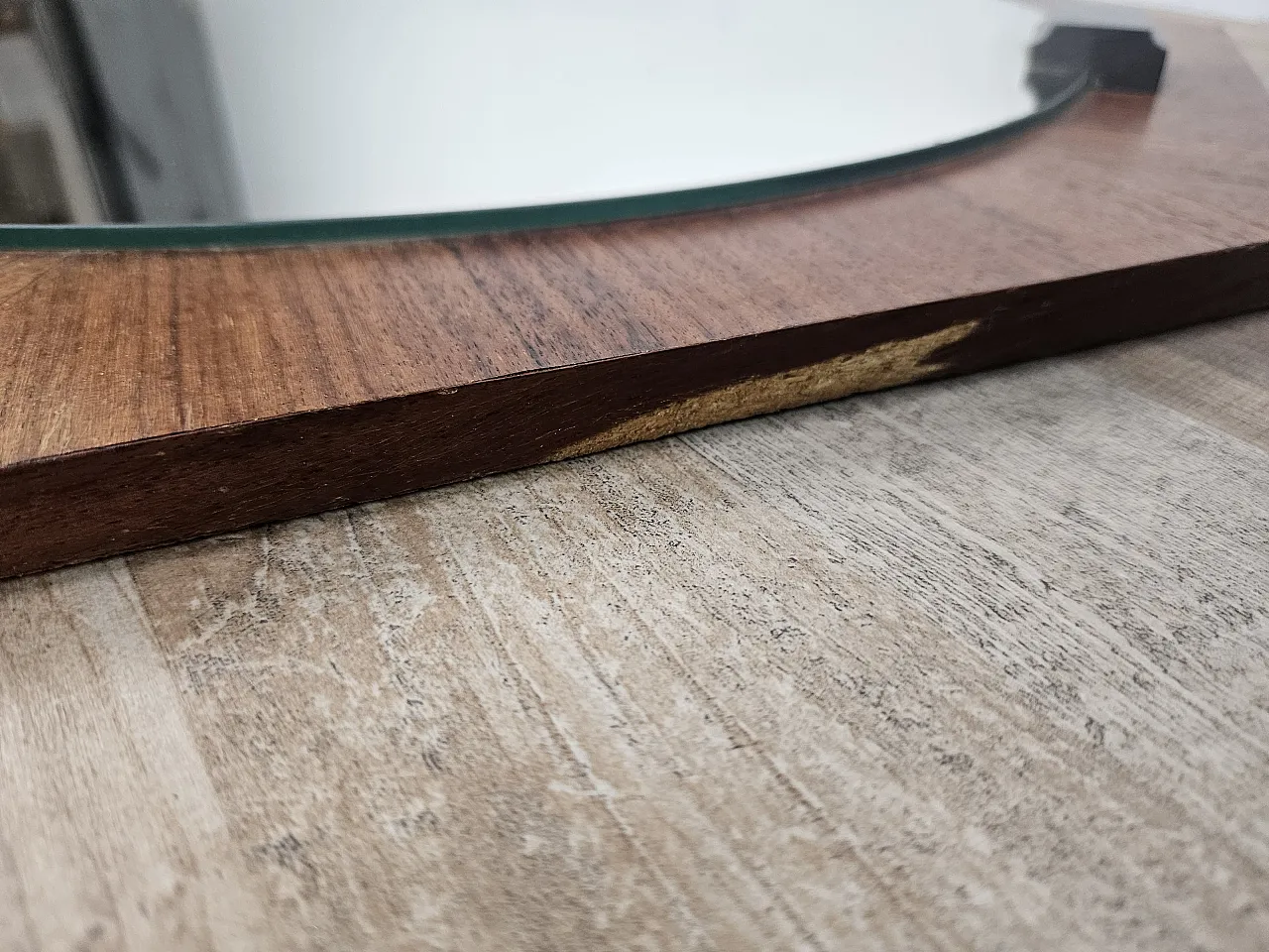 Octagonal mirror teak, 70s 11