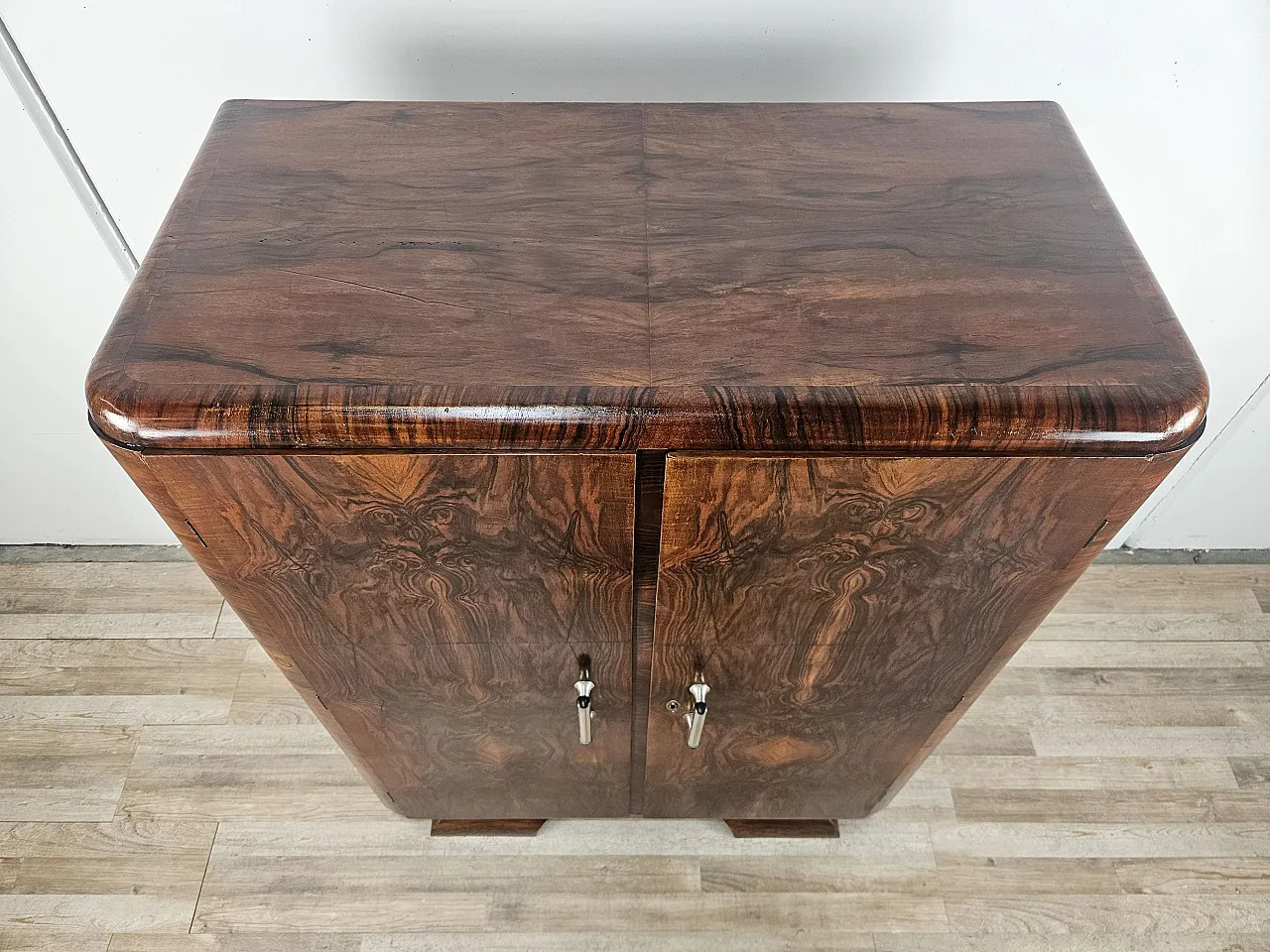 Credenza Art Decò Two doors in Moglio's Radica 1930s 2