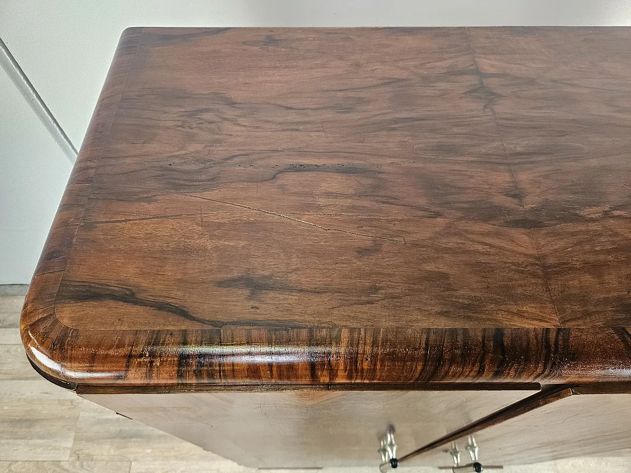 Credenza Art Decò Two doors in Moglio's Radica 1930s 4