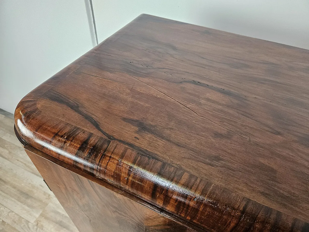 Credenza Art Decò Two doors in Moglio's Radica 1930s 5