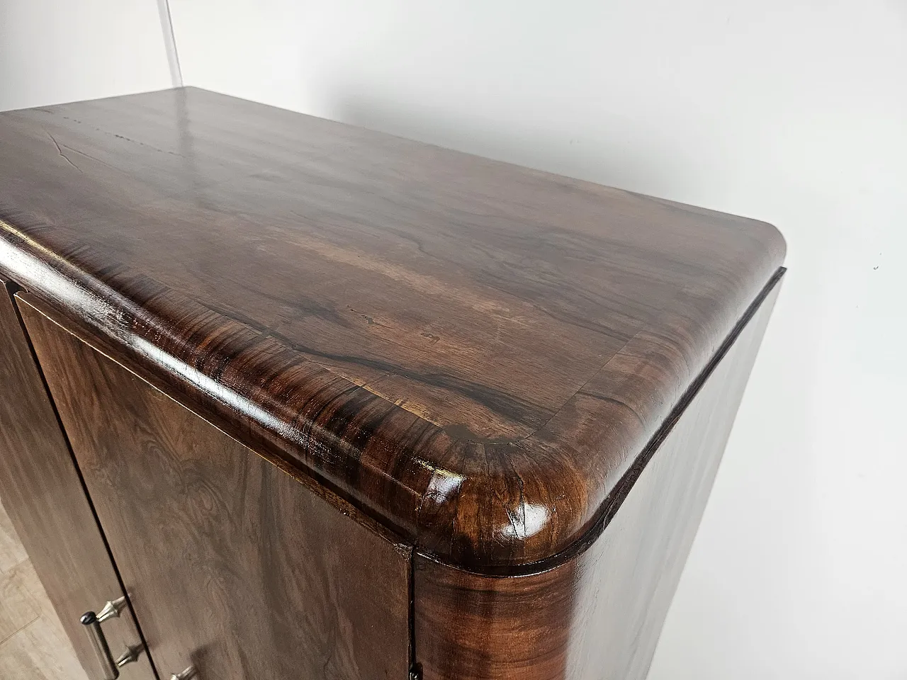 Credenza Art Decò Two doors in Moglio's Radica 1930s 8