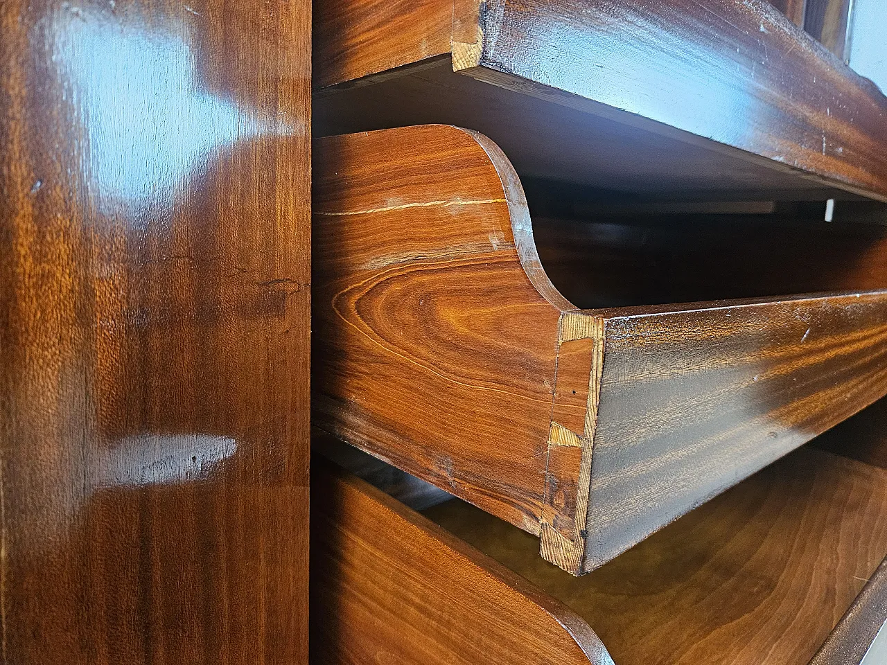 Credenza Art Decò Two doors in Moglio's Radica 1930s 21