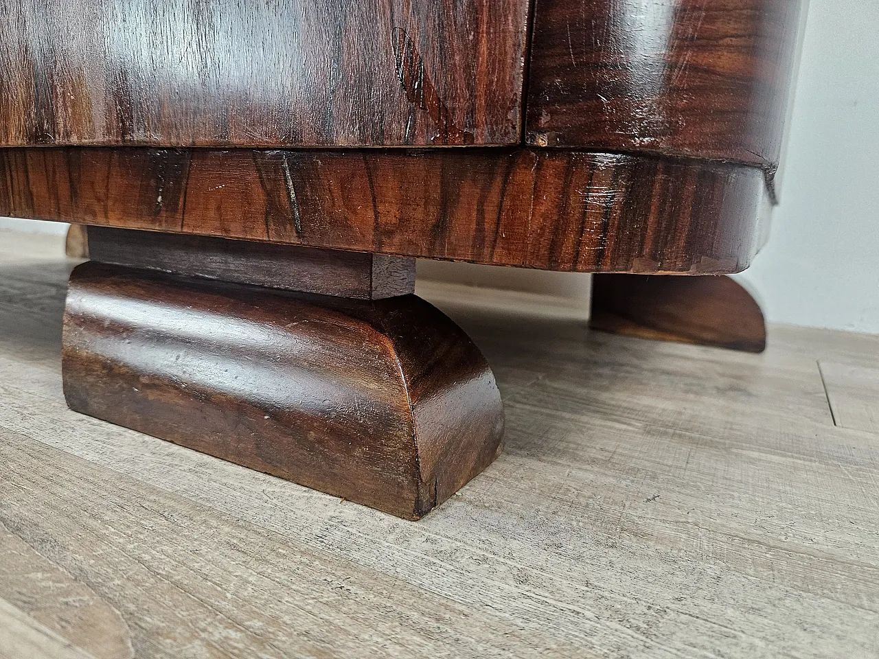 Credenza Art Decò Two doors in Moglio's Radica 1930s 26