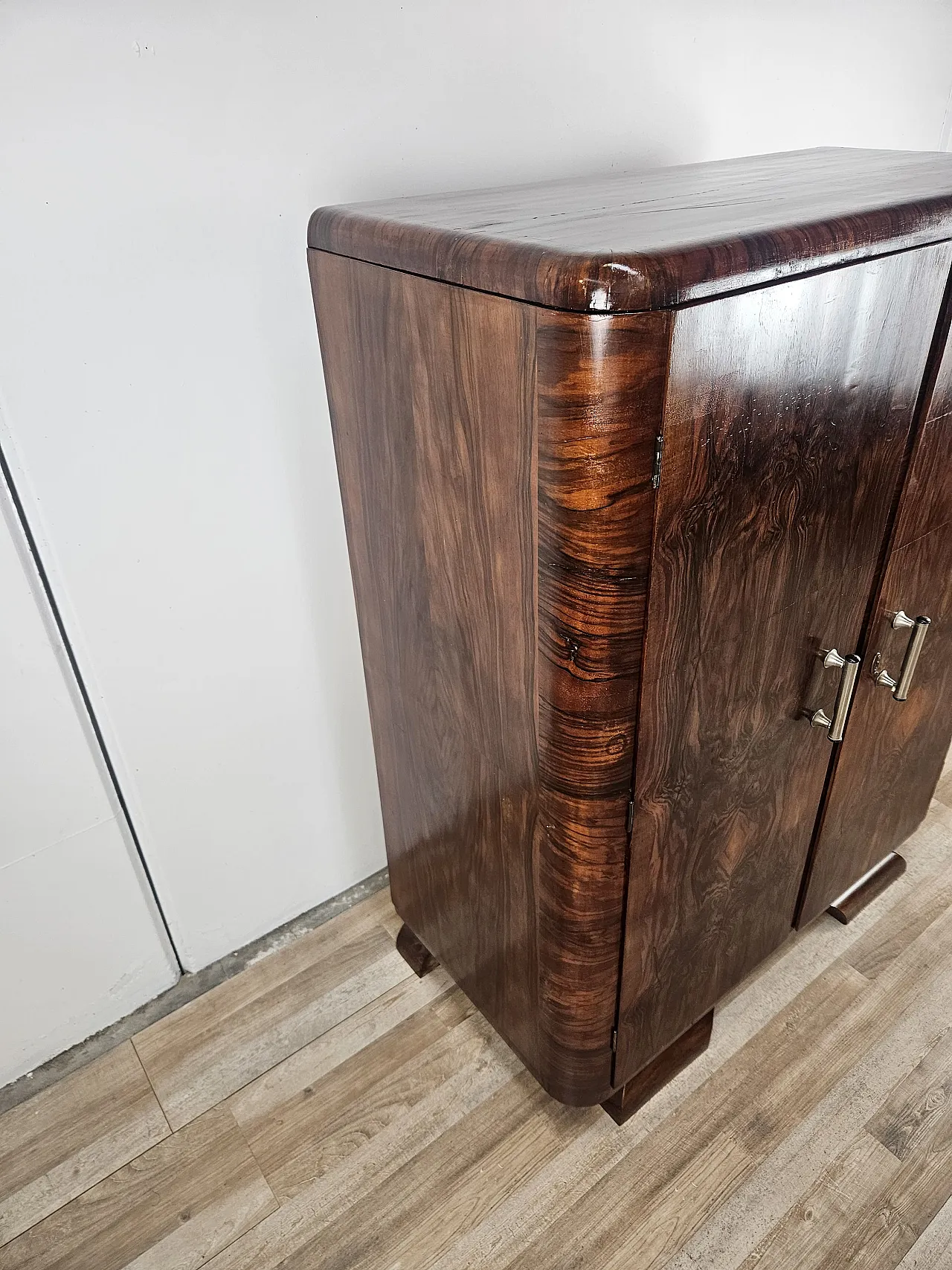 Credenza Art Decò Two doors in Moglio's Radica 1930s 29