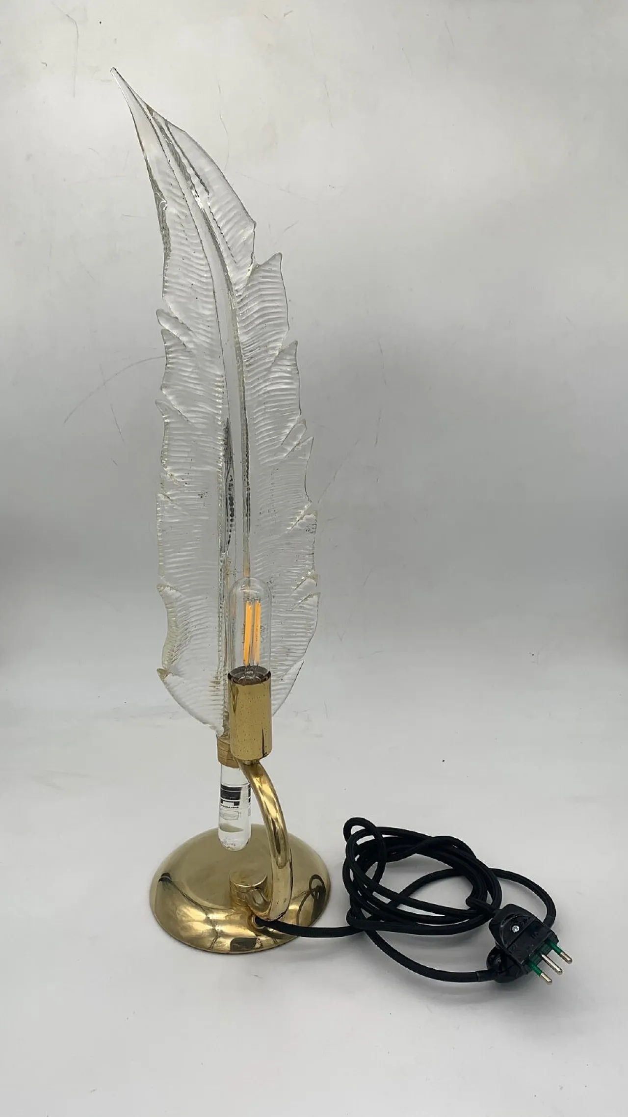 Lampada da tavolo singola in vetro di Murano, fine '900 3