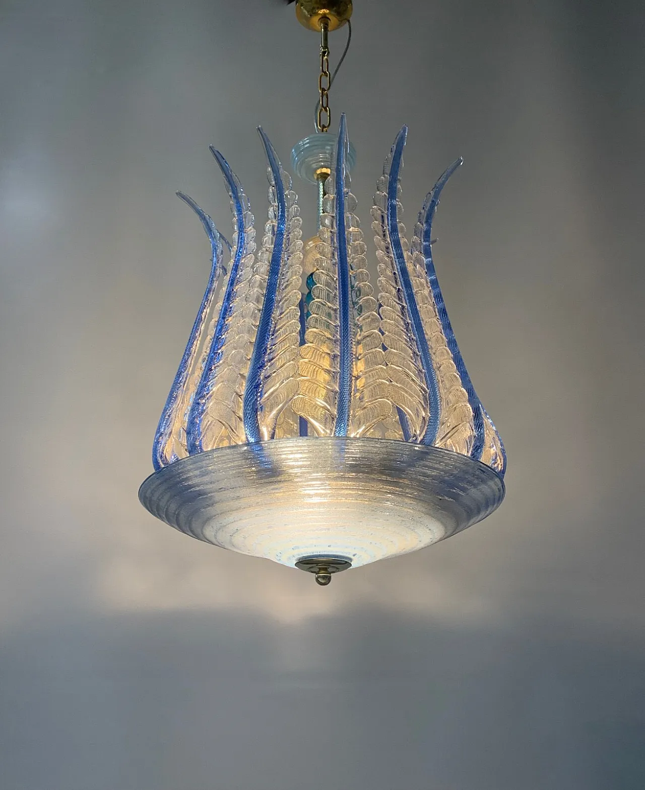 Lampada da soffitto in vetro di Murano di Seguso, anni '60 5