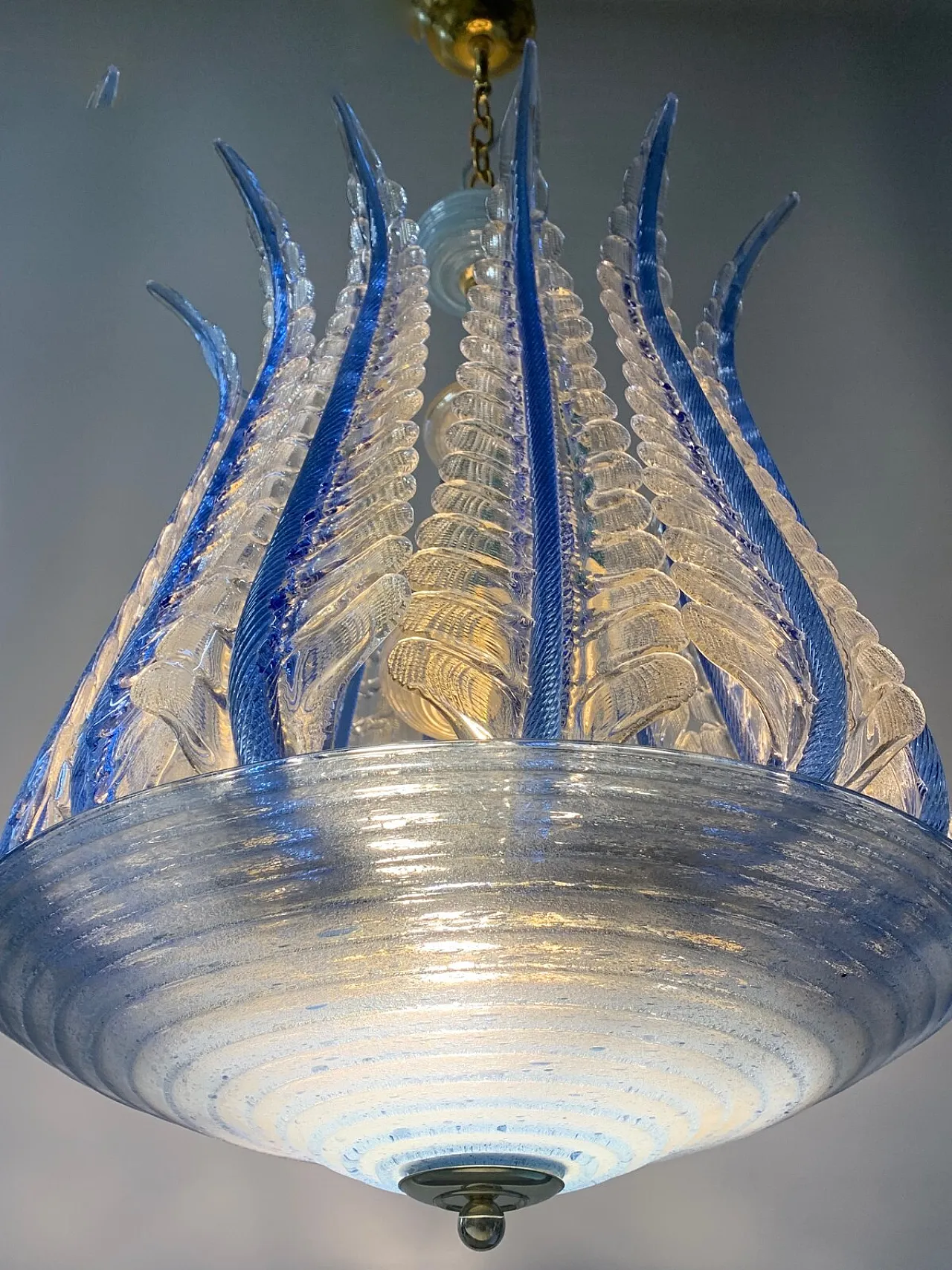 Lampada da soffitto in vetro di Murano di Seguso, anni '60 6