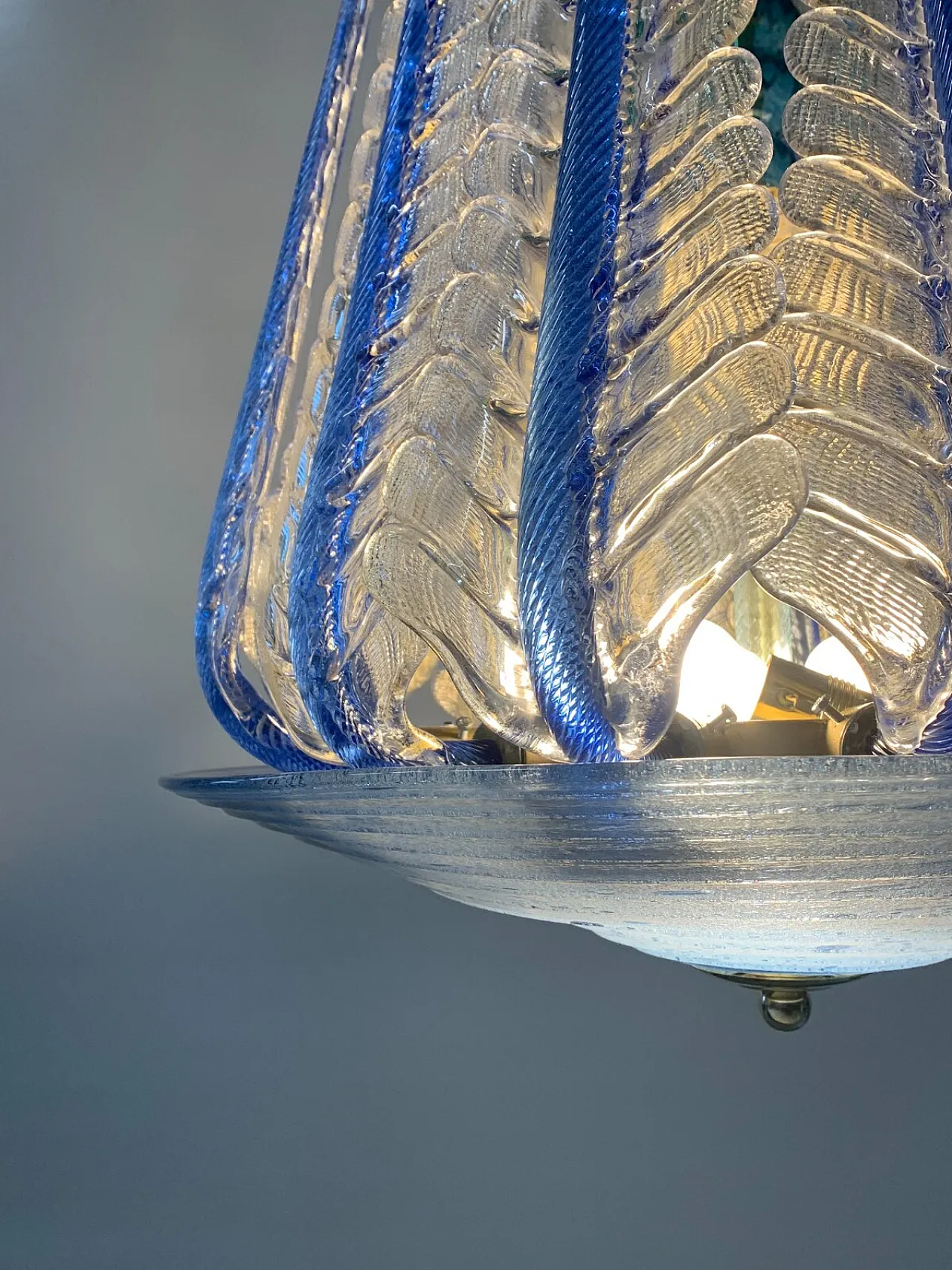 Lampada da soffitto in vetro di Murano di Seguso, anni '60 7