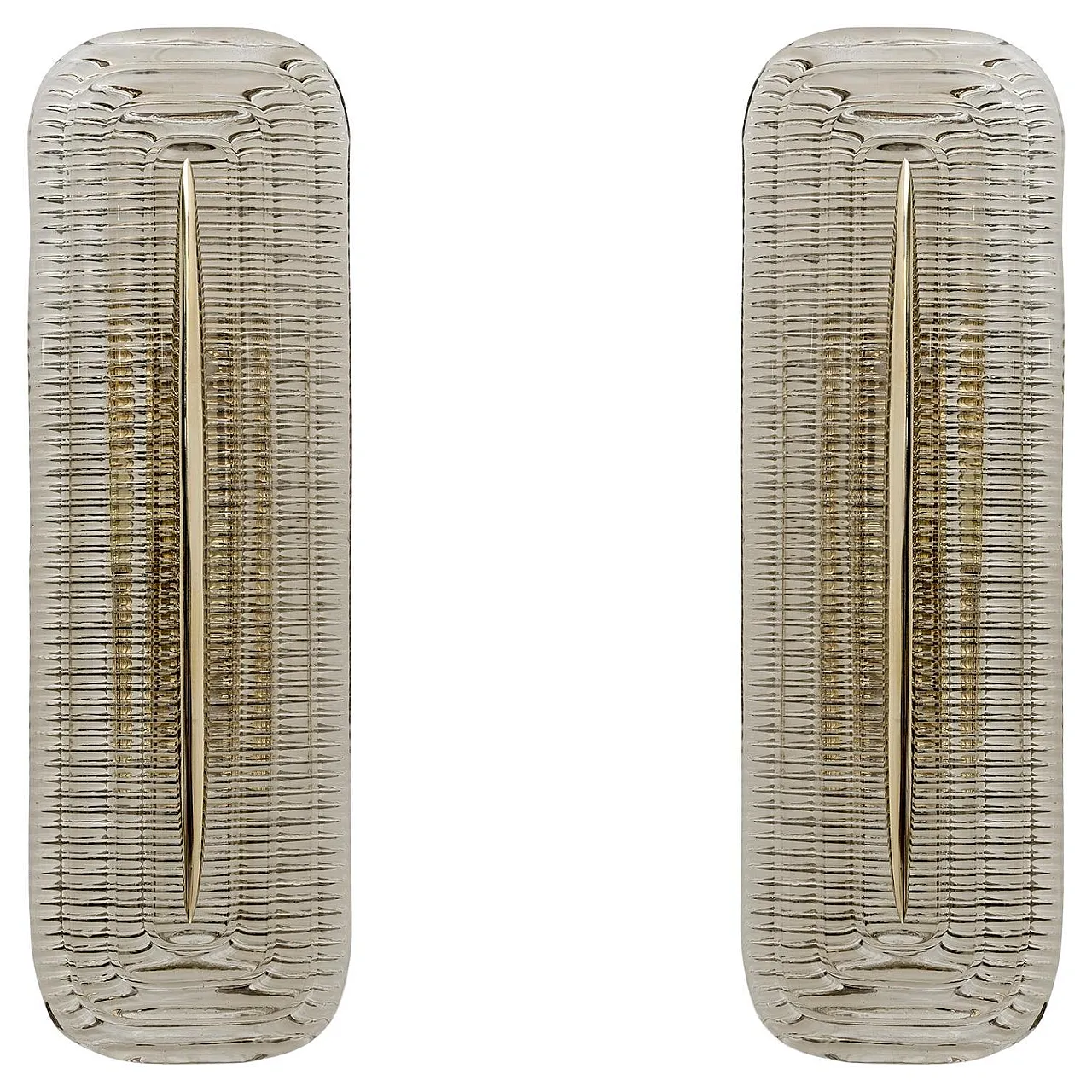 Pair of Murano glass and brass lamps, 2000s 1