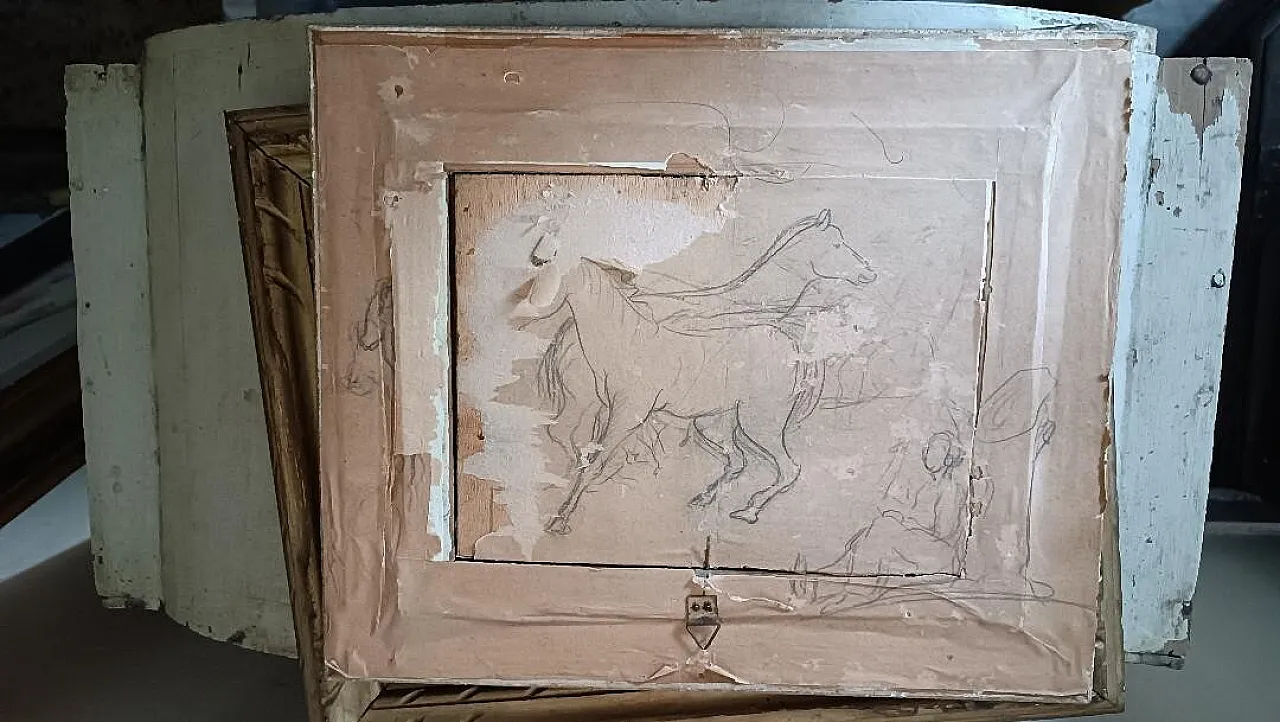 Dipinto olio su carta, primo '900 7