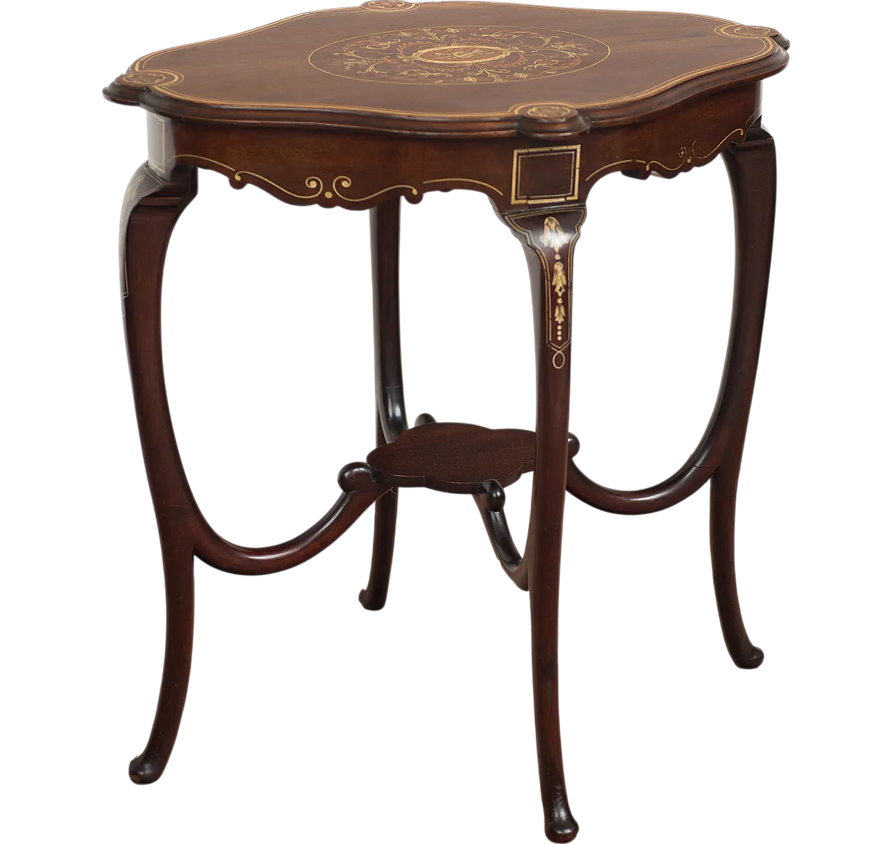 Tavolino Eduardiano Inglese in mogano massello con innesti, 19th c. 9