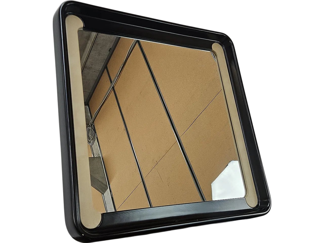 Specchio da parete in plastica e skai, 1970 13