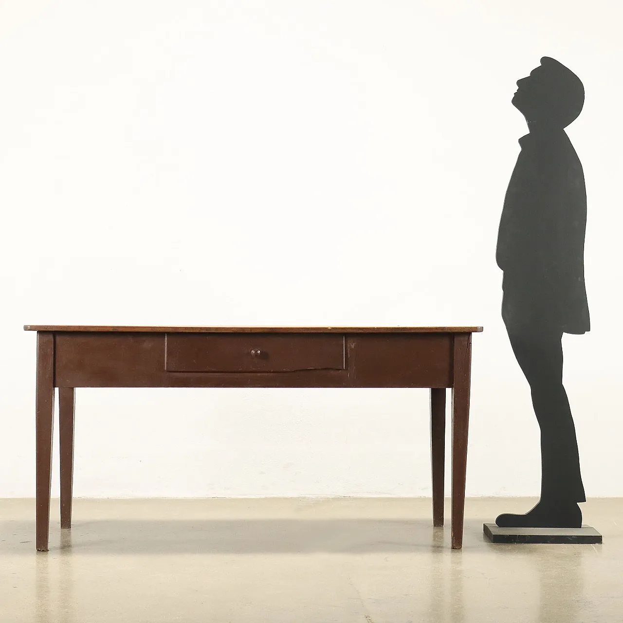 Table with cherry wood top and drawer, late 19th century 2