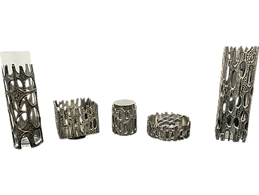 Set di 5 accessori brutalisti, anni '70