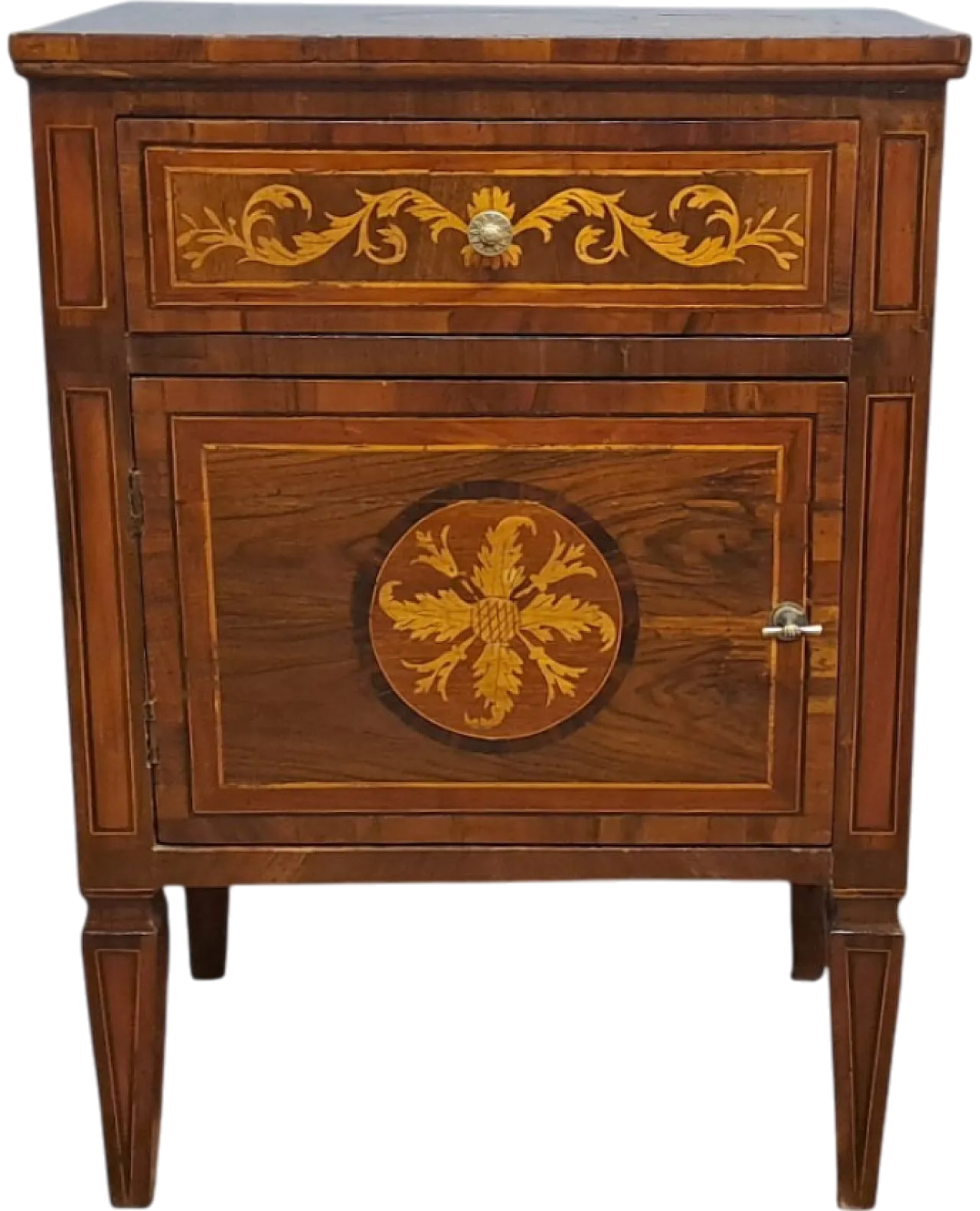 Comodino intarsiato, Lombardia, '700 9