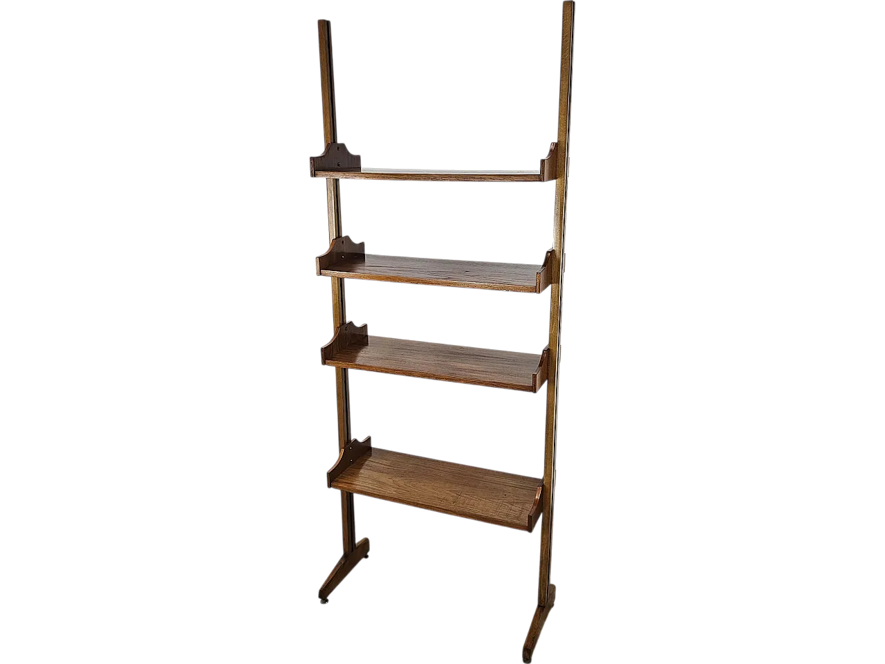 Shelving with modular shelves in walnut, 70s 19