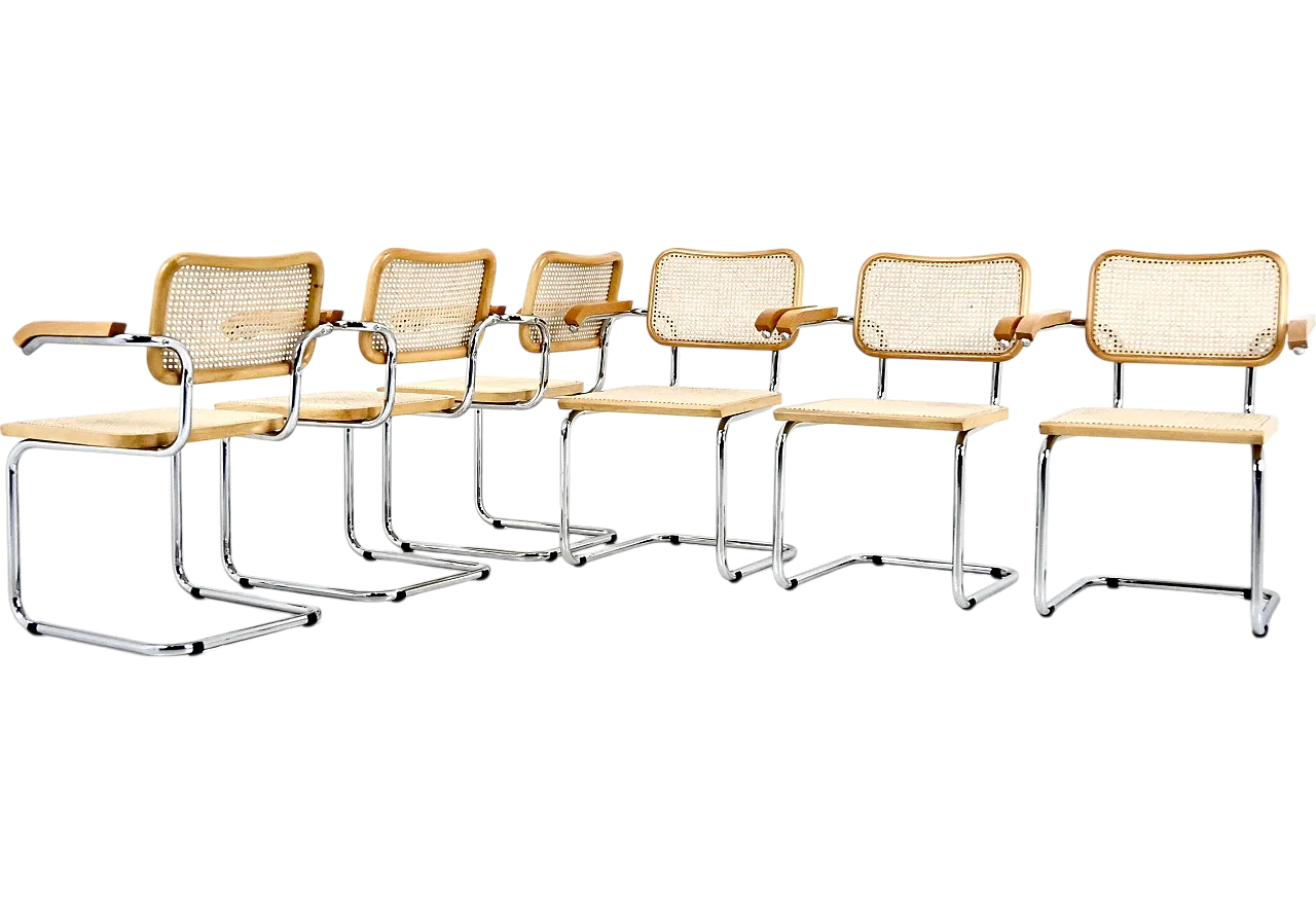 6 Dining Chairs Style B32 by Marcel Breuer, 90s 10