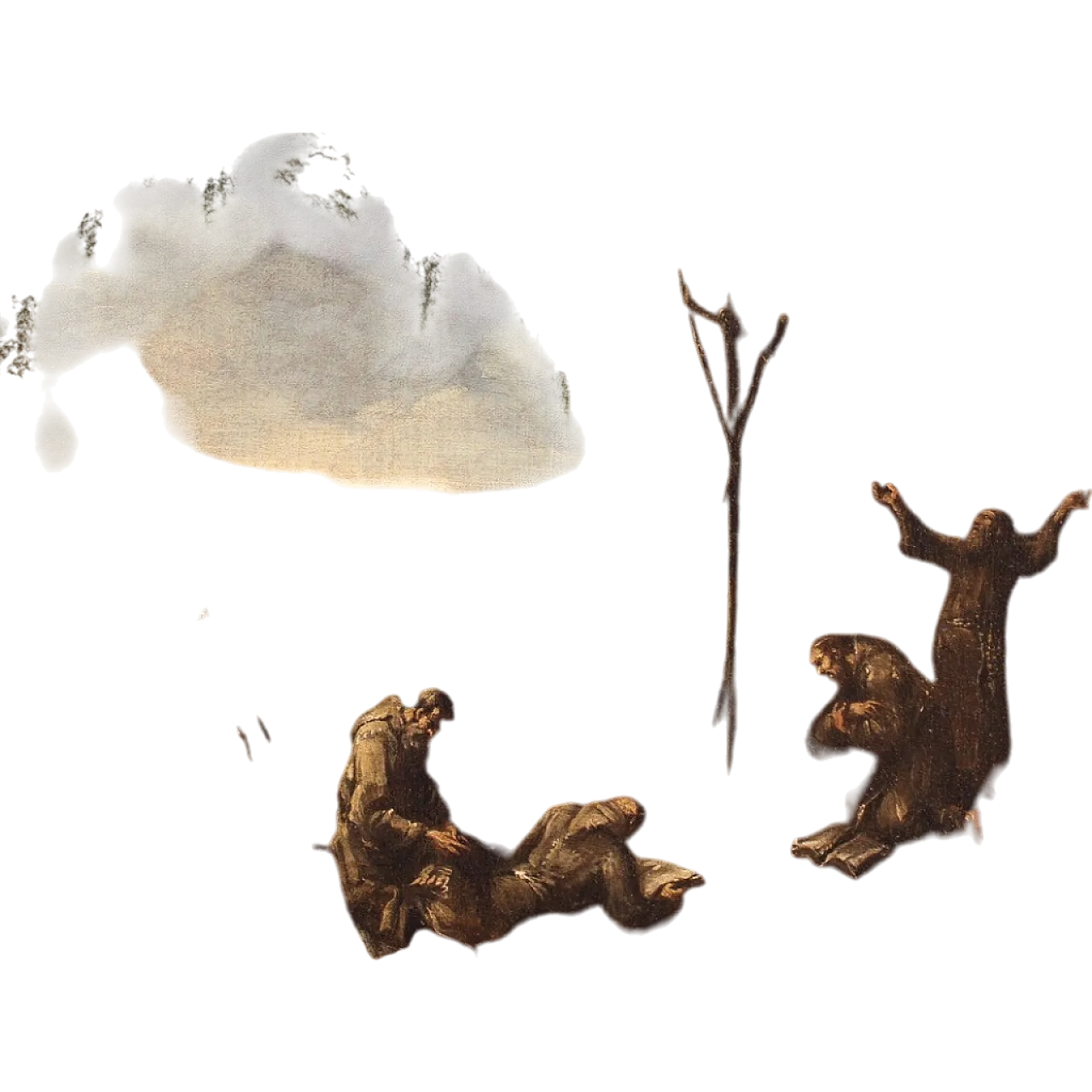 Genoese picture monks who pray in a Group, 18th century, 17