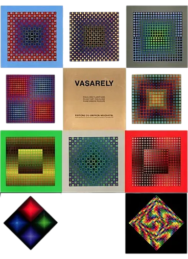 10 Folkore Planetaire Heliogravure by Victor Vasarely, 70s