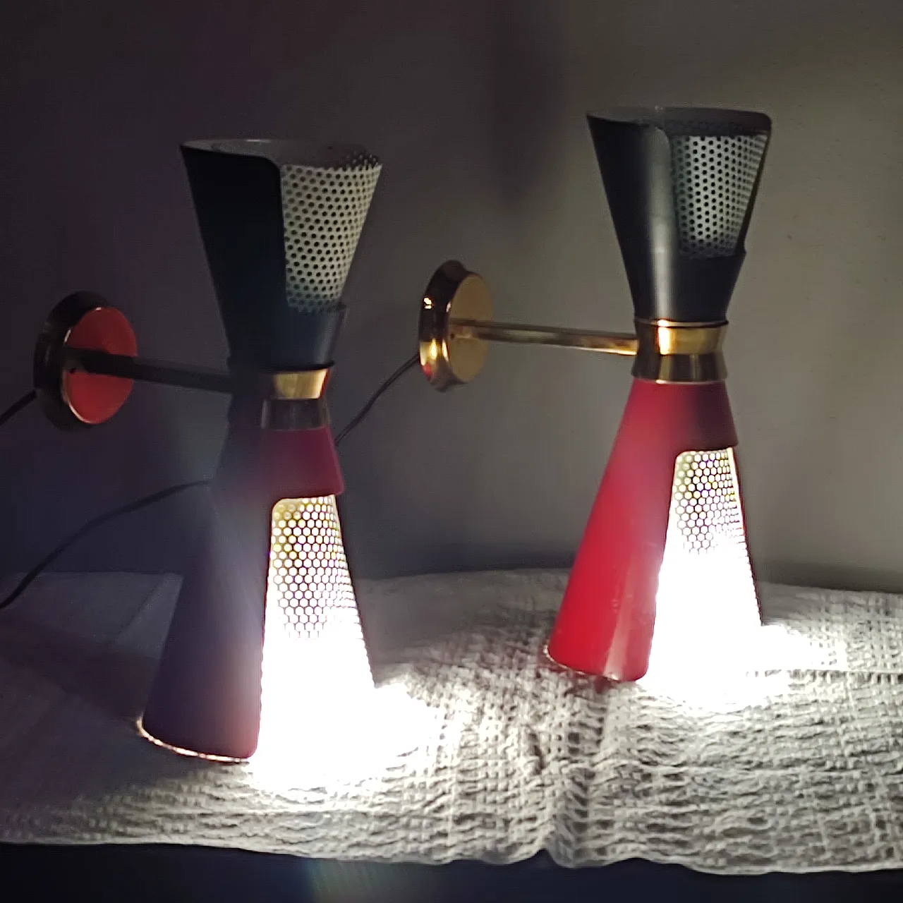 Pair of wall lamps by Angelo Lelli, 1954 3