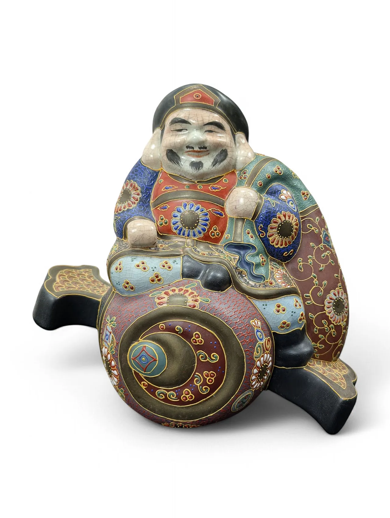 3 statue giapponesi in maiolica, prima metà '800 9