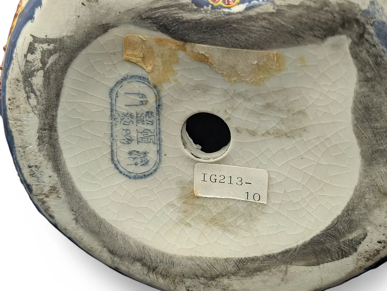 3 statue giapponesi in maiolica, prima metà '800 19