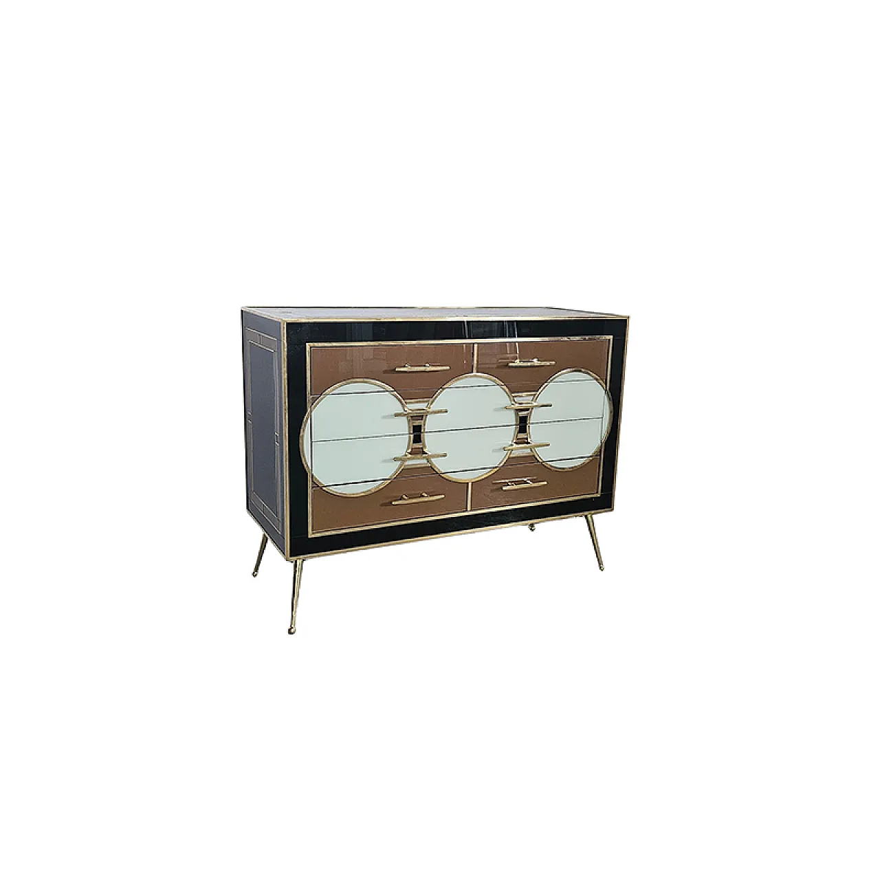 Comò in vetro con quattro cassetti, anni '90 8