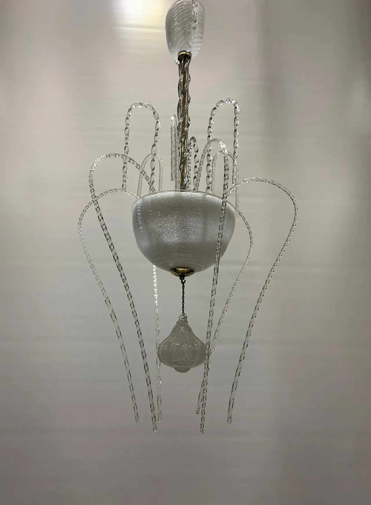 Lampadario in vetro di Murano attribuito a Seguso, anni '50 1