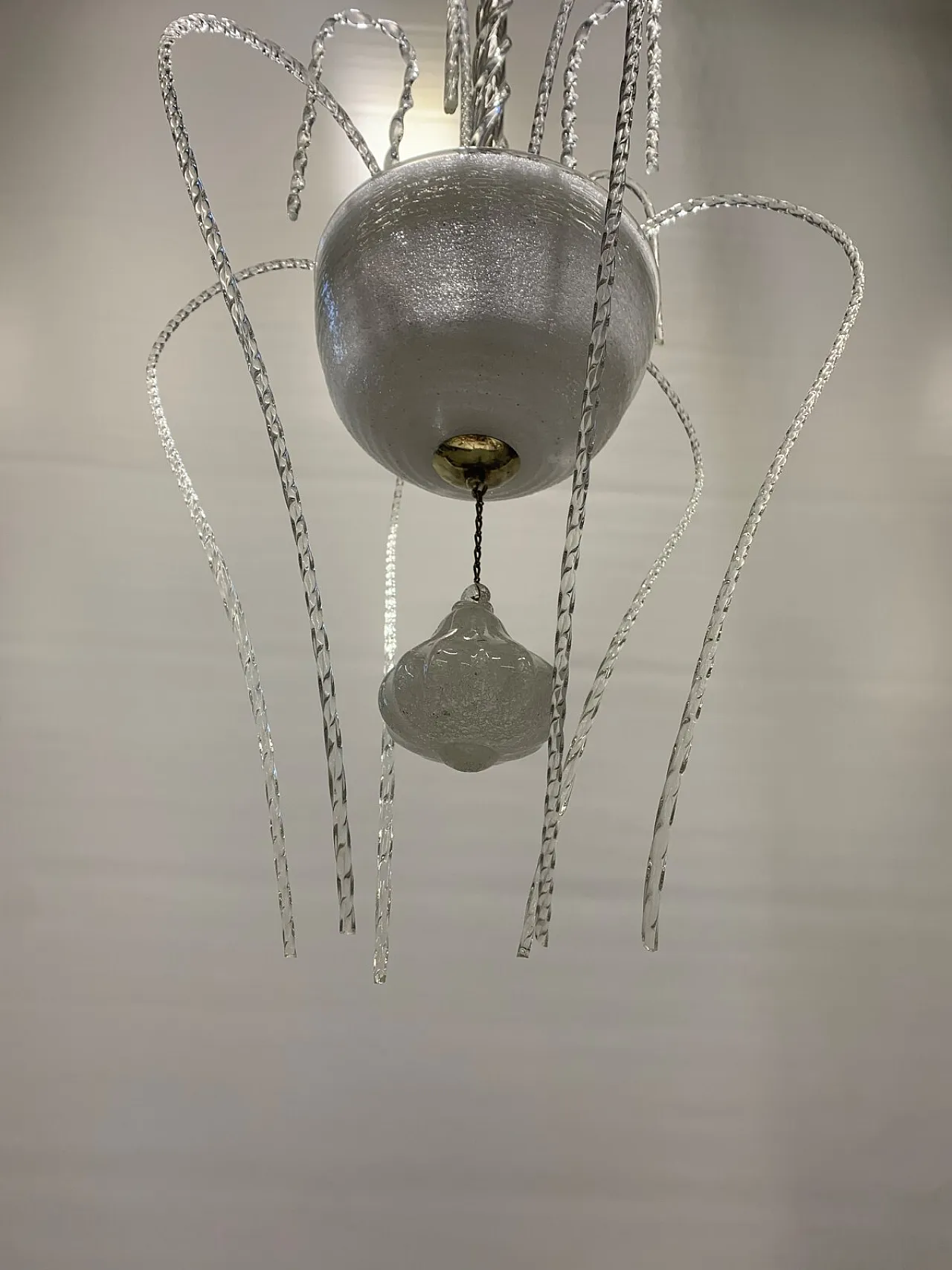 Lampadario in vetro di Murano attribuito a Seguso, anni '50 2