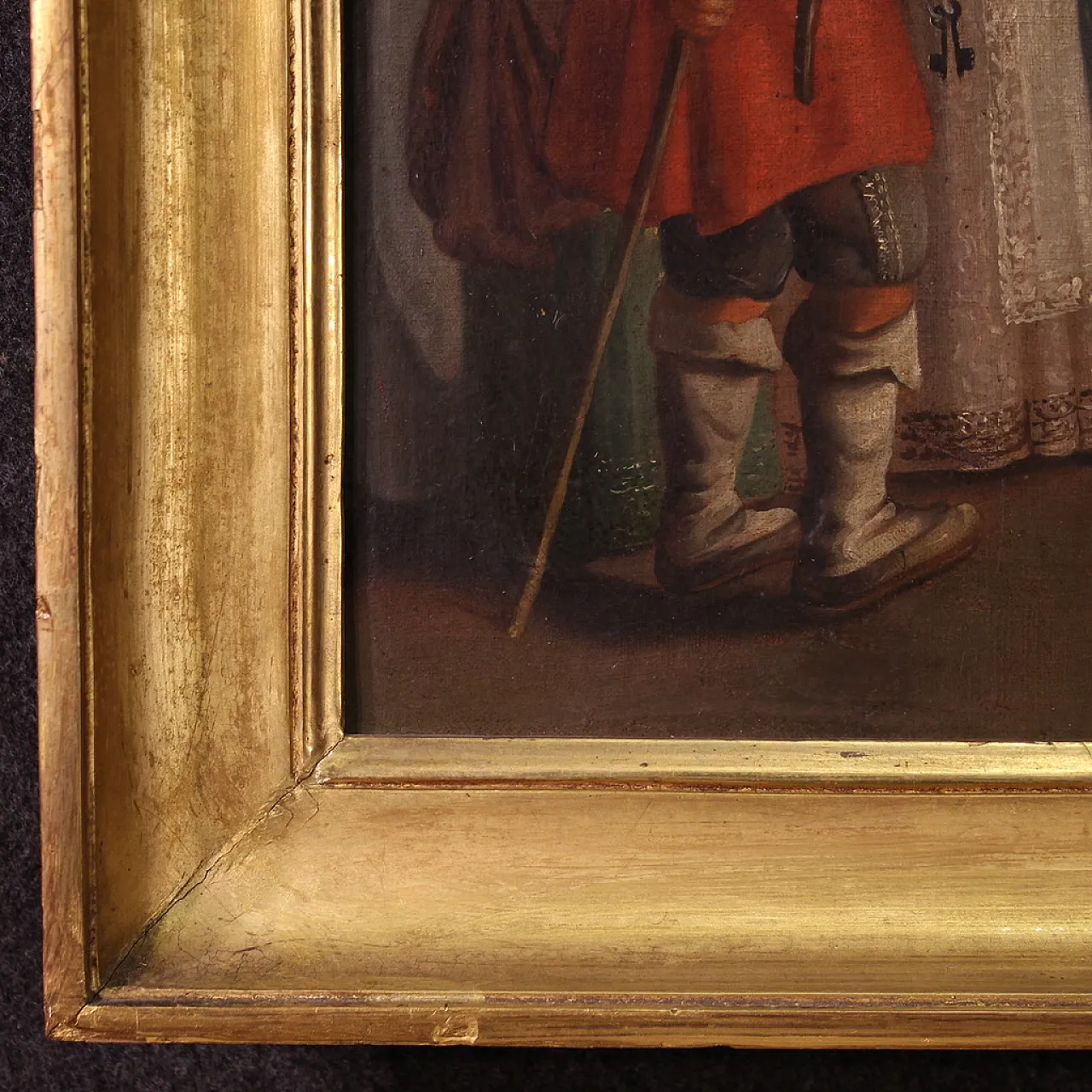 Quadro francese del XIX secolo, scena di genere con matrimonio 10