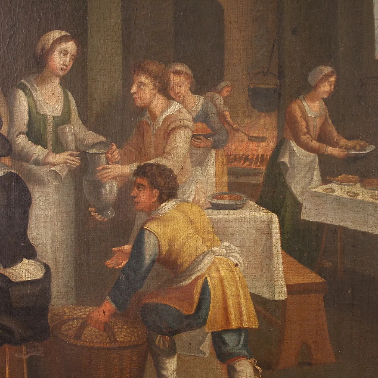 Quadro francese del XIX secolo, scena di genere con matrimonio 11