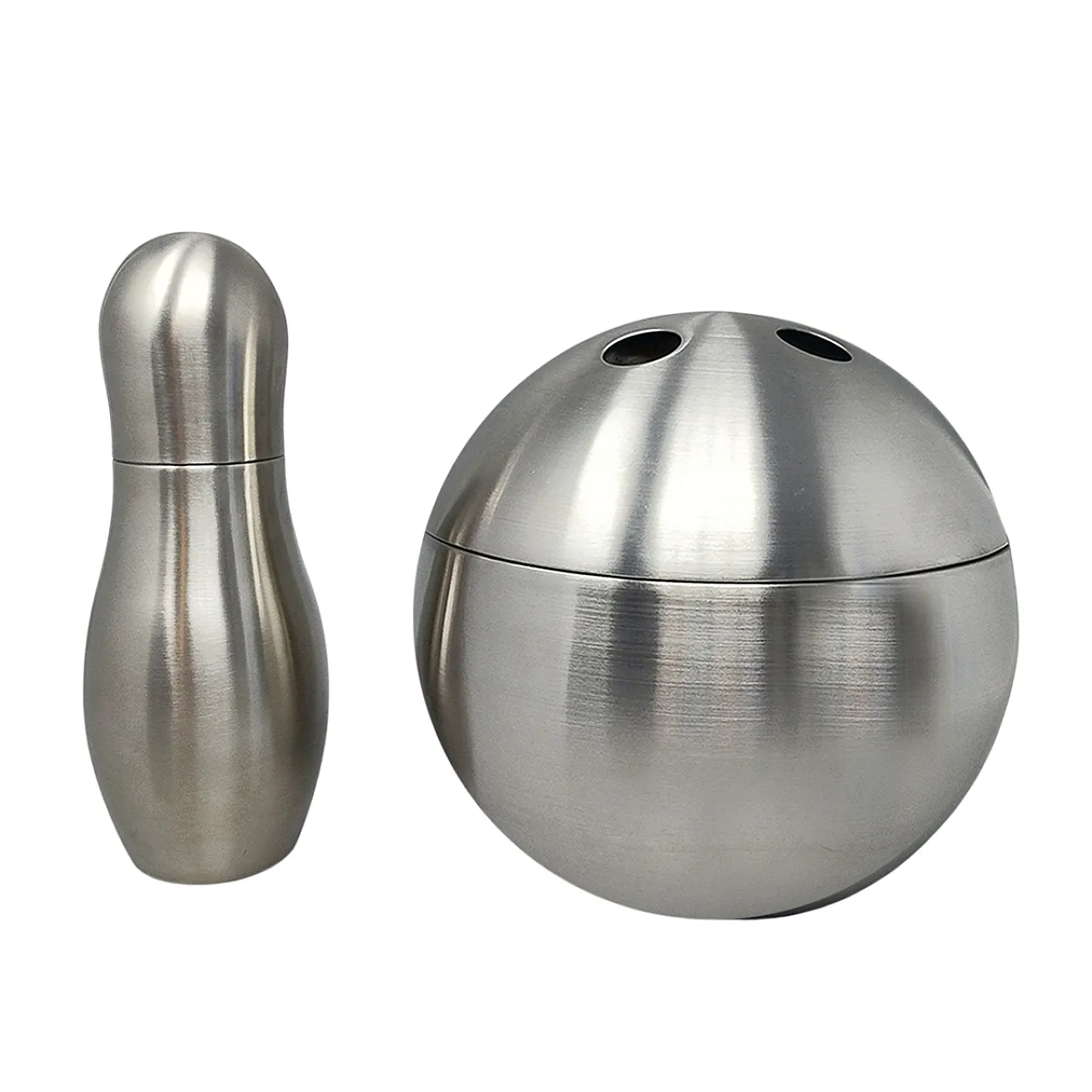 "Bowling" cocktail shaker with ice bucket Tauma by Guzzini, 1970s 1