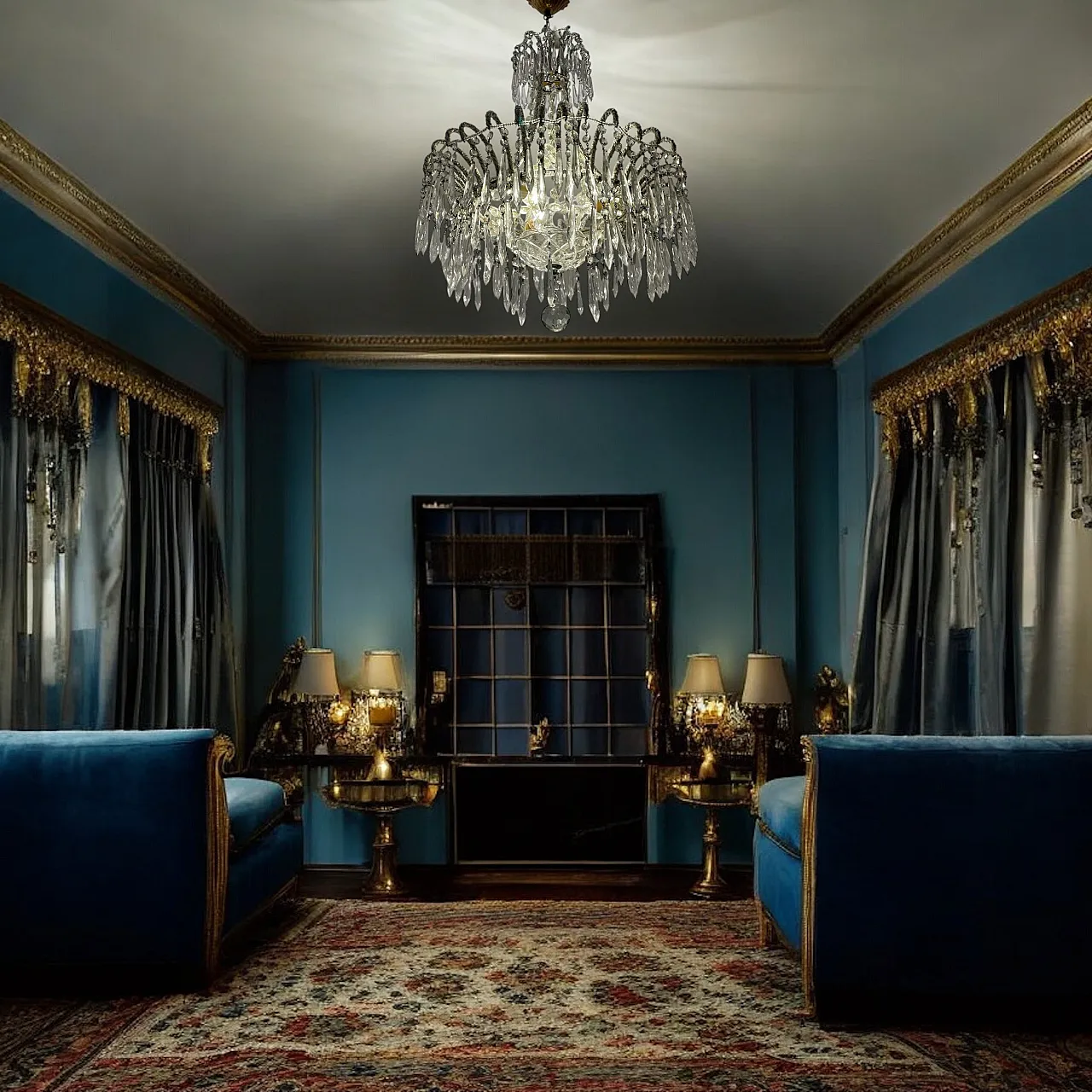 White Crystal Beaded Chandelier, 1960s 5