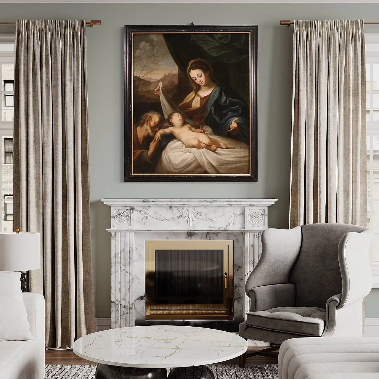 Holy Family, oil on canvas, 17th century, 15