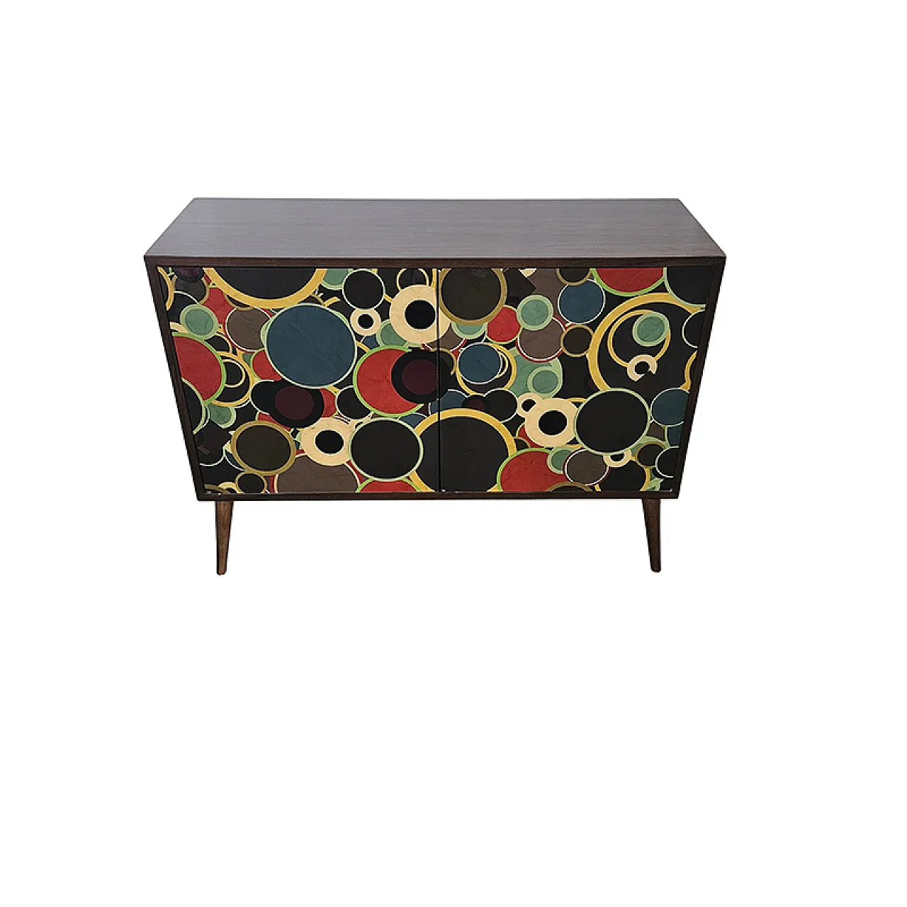 Credenza due ante in legno e vetro, anni '90 3