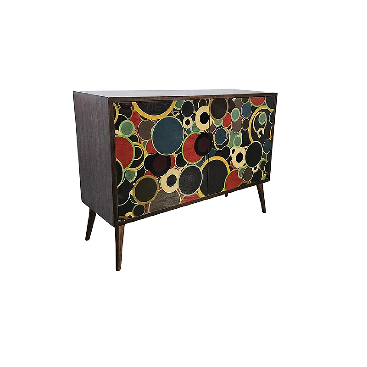 Credenza due ante in legno e vetro, anni '90 5