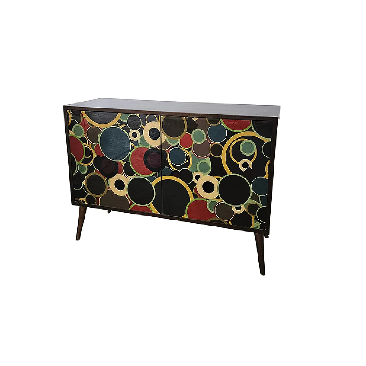 Credenza due ante in legno e vetro, anni '90 6