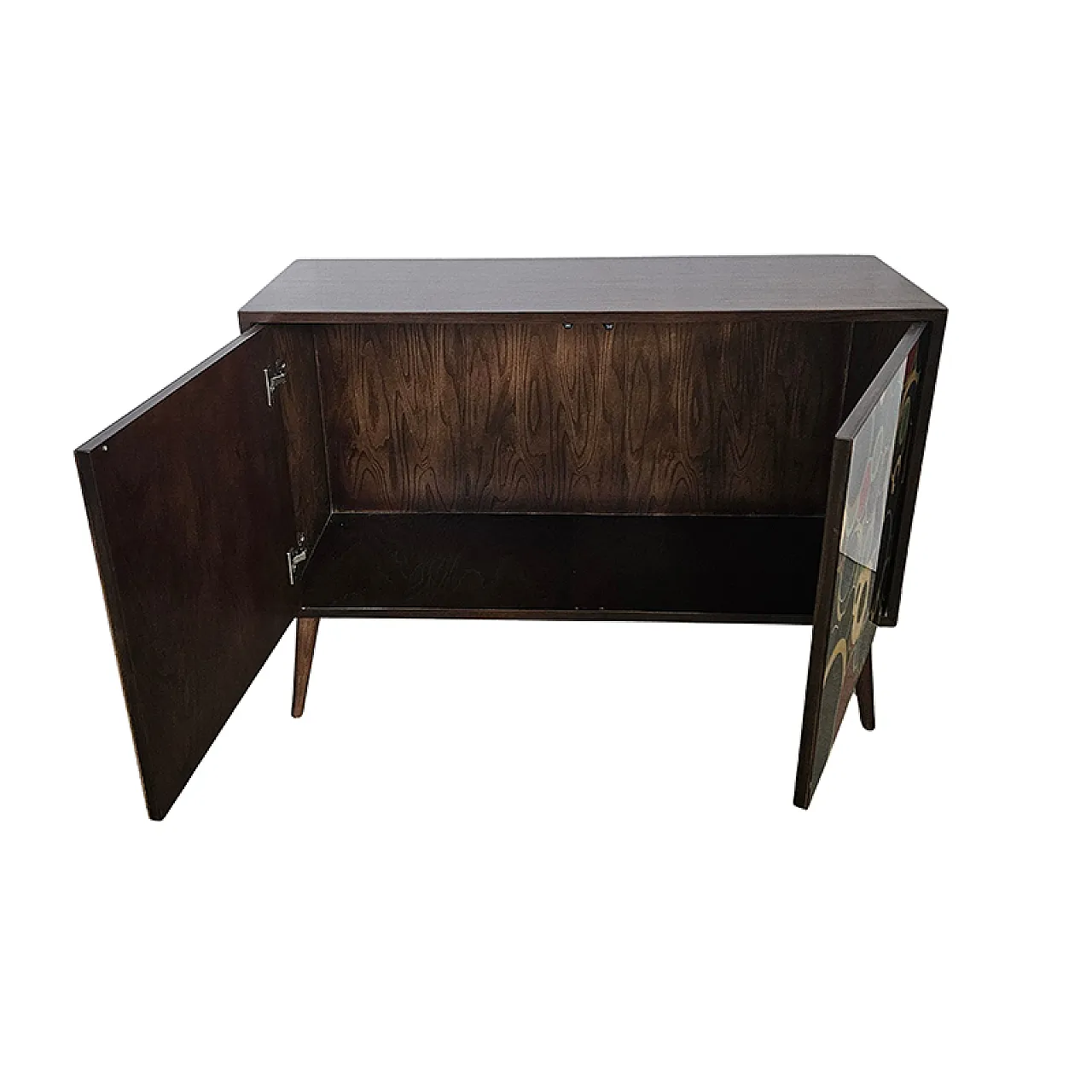 Credenza due ante in legno e vetro, anni '90 8