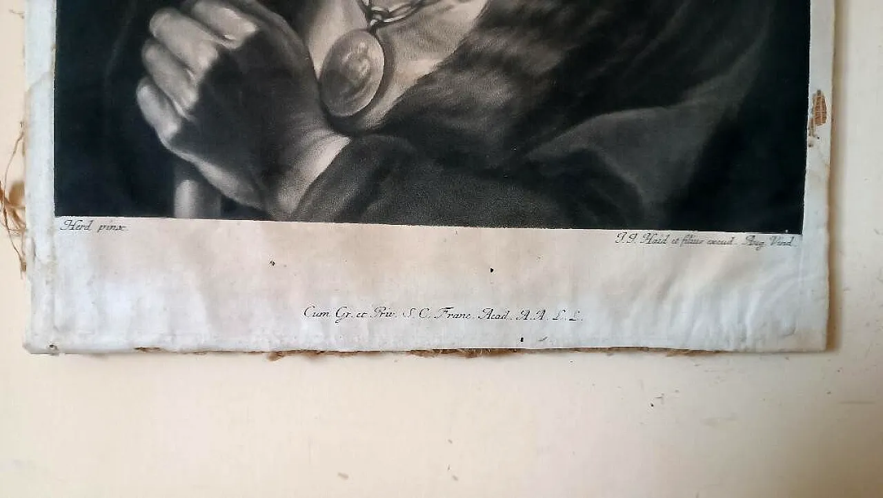 Manly portrait of Johann Jacob Haid, engraving on paper, 18th century 4